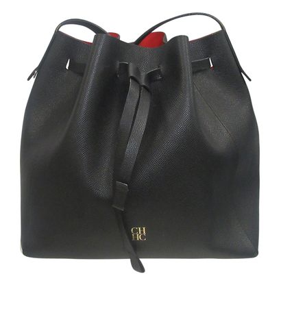 Bucket Bandolera, 140&euro;, Bolso, Negro, Animal - Piel, Vista frontal